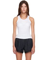 Ganni - Compact Pointelle Rib Jersey Tank Top - Lyst