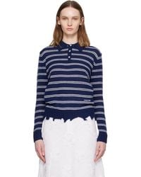 ShuShu/Tong - Striped Long-Sleeve Knit Polo - Lyst