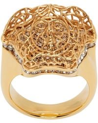 Versace - Gold Crystal Ring - Lyst