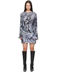 Acne Studios - グレー プリント ラップ ミニワンピース - Lyst