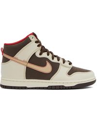 Nike - Brown & Beige Dunk High Retro Sneakers - Lyst