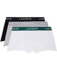Lacoste - Three-pack Multicolor Casual Boxers - Lyst