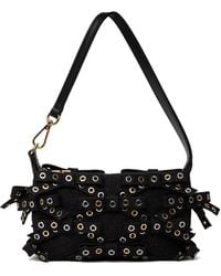 Ganni - ブラック スモール Butterfly デニム リボン ポーチバッグ - Lyst