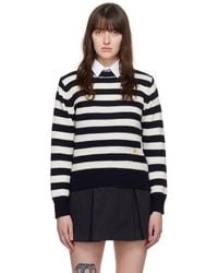 Sporty & Rich - Navy & Off-white 'src' Sweater - Lyst