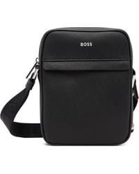 BOSS - Signature Stripe Logo Detail Reporter Bag - Lyst