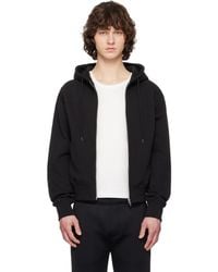 Entire studios - Pull À Capuche Ajusté Noir À Glissière - Lyst