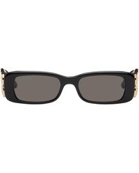 Balenciaga - Black Dynasty Rectangle Sunglasses - Lyst