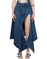 Y. Project - Cut Out Denim Midi Skirt - Lyst