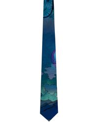 Paul Smith - Cravate bleue en soie à motif narcissus - Lyst
