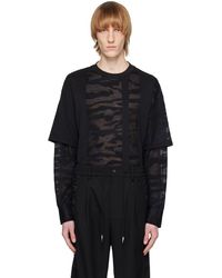 Feng Chen Wang - Pull Molletonné Noir À Motif Camouflage - Lyst