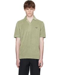 Fred Perry - Khaki Open Collar Towelling Polo - Lyst