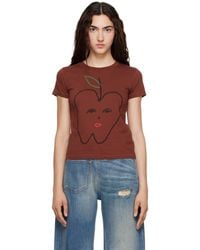 MM6 by Maison Margiela - 'Apple' Cropped T-Shirt - Lyst