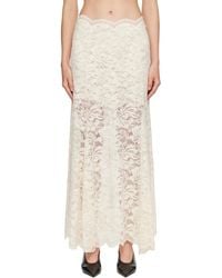 Rabanne - Off- Flared Lace Maxi Skirt - Lyst