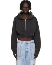 Entire studios - Cropped Full Zip Hoodie - Lyst