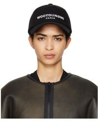WOOYOUNGMI - Casquette De Baseball Noire À Logo Brodé - Lyst