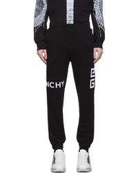 Givenchy - Pantalon de survêtement 4g noir en coton à logo - Lyst
