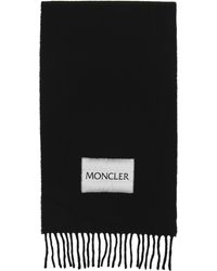 Femme Accessoires Écharpes et foulards Écharpe à patch logo Laines Moncler en coloris Marron 