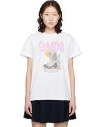 Ganni - Western Boot Print T-Shirt - Lyst