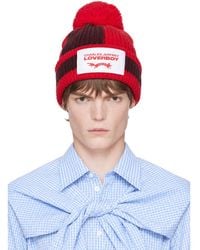 Charles Jeffrey - Burgundy Pom Pom Beanie - Lyst