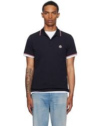 Moncler - Tricolor-Trimmed Cotton Piquet Polo - Lyst