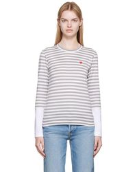 COMME DES GARÇONS PLAY - Comme Des Garçons Play Small Heart Patch Long Sleeve T-shirt - Lyst