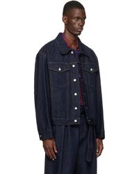 Dries Van Noten Garment-Dyed Denim Jacket in Brown for Men | Lyst