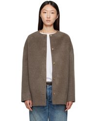 Loulou de Saison - Taupe Dunne Wool Drap Short Coat - Lyst