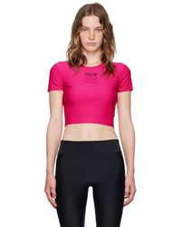 Versace Jeans Couture - T-shirt rose à logo imprimé - Lyst