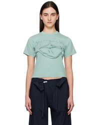 OTTOLINGER - T-Shirt Ajusté Bleu À Logo À Effet Usé - Lyst