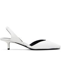 Loulou de Saison - Chaussures À Talon Sully Blanches En Cuir Gaufré Façon Autruche - Lyst