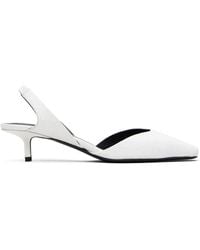 Loulou de Saison - Sully Ostrich-Effect Leather Slingback Heels - Lyst