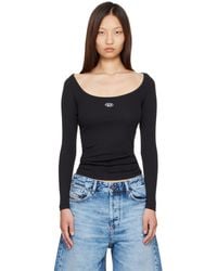 DIESEL - Long Sleeve Metallic Oval D Ribbed T-Shirt - Lyst