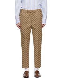 Gucci - Beige gg jogging Trousers - Lyst