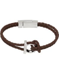Ferragamo - Bracelet brun à ornement gancini - Lyst