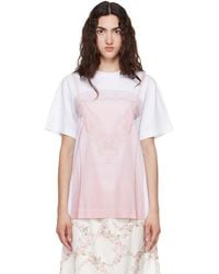 Simone Rocha - Bow Sash Slip Dress Trompe L'Oeil Print T-Shirt - Lyst
