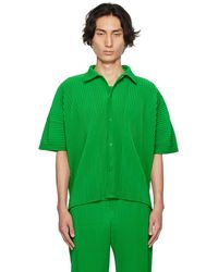 Homme Plissé Issey Miyake - Chemise monthly color july verte - Lyst