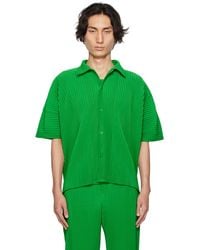 Homme Plissé Issey Miyake - Homme Plissé Issey Miyake Green Monthly Color July Shirt - Lyst