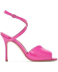 Manolo Blahnik - Pink Hourani 105 Heeled Sandals - Lyst