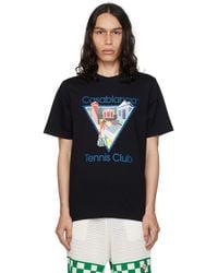 Casablanca - Tennis Club 'la Joueuse' T-shirt Black - Lyst