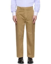 Thom Browne - Khaki Cotton Twill Utility Trousers - Lyst