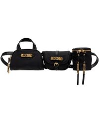 Moschino - Sac-ceinture noir à pochettes - Lyst