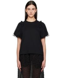 Simone Rocha - Tulle Overlay Puff Sleeve Frill T-Shirt - Lyst