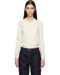 Jil Sander - Off- Wool Long Sleeve Polo - Lyst