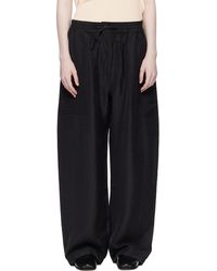 Studio Nicholson - Pantalon Capel Noir En Sergé - Lyst