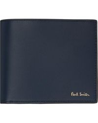 Paul Smith - Blue Leather Billfold Signature Stripe Interior Wallet - Lyst