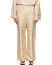 TOTEME - Off- Monogram Silk Pj Lounge Pants - Lyst