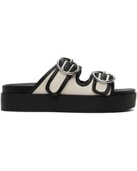 Rag & Bone - Sandales À Enfiler Noir Et Blanc Cassé À Boucles Circulaires Et À Plateforme - Lyst