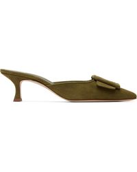 Manolo Blahnik - Khaki Maysale Heels - Lyst