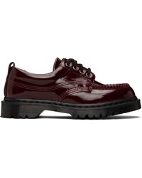 Dr. Martens - Burgundy Lowell Lacquered Leather Moc Toe Derbys - Lyst