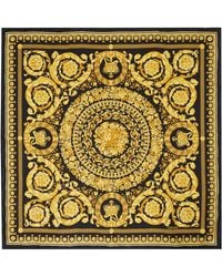 Versace - Foulard noir et jaune en soie à motif baroque - Lyst